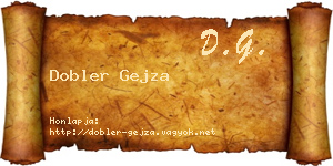Dobler Gejza névjegykártya